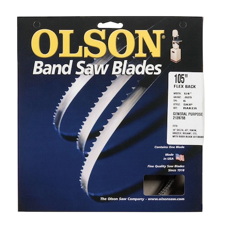 Olson Saw Olson 105 in. L X 0.25 in. W Carbon Steel Skip Band Saw Blade 6 TPI Skip teeth 1 pk 14505